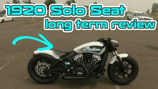 Indian Scout Bobber 1920 Solo Seat Long Term Review