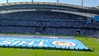Manchester City vs Bournemouth 13/08/2022 - Man City song and fireworks