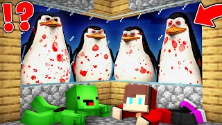 JJ and Mikey HIDE From SCARY LOS PINGUINOS.EXE in Minecraft - Maizen