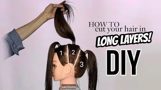 LONG LAYERED HAIRCUT|DIY|potong rambut layer