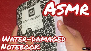 Page turning water-damaged notebook | Crinkly paper | ASMR is life | No talking