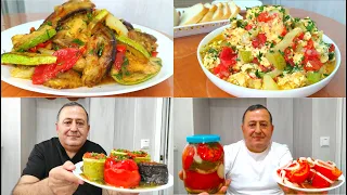 ЧЕТЫРЕ Вкусных РЕЦЕПТА на Сковороде! Кабачки, Баклажаны, Помидоры и Перец.