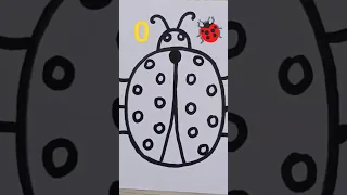 ladybug drawing using number 0 zero || #shortsfeed #shorts #easydrawing #kids #funnydrawing