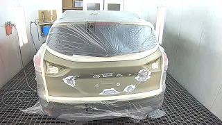 Car painting | Quick trunk paint job | (Wet on wet) non sanding primer method spray painting |