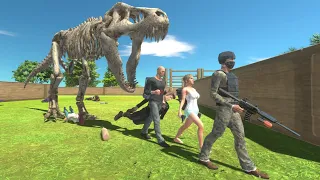 Escape from Skeleton T-REX - NEW UPDATE Animal Revolt Battle Simulator