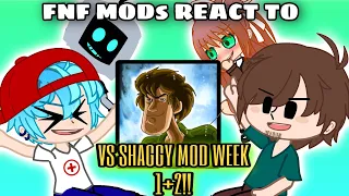 FNF react to VS SHAGGY MOD (Week 1+2) // Gacha Club // Friday Night Funkin’