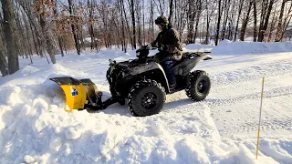 Snow Plowing with a Yamaha Grizzly 700 ATV