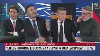 Luis Petri en "El pase 2024" entre Eduardo Feinmann y Pablo Rossi con Luis Novaresio