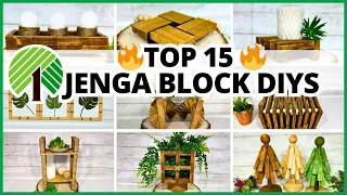 TOP🔥15 DOLLAR TREE Tumbling Tower Block Crafts from 2023 -🤩 High-End Jenga Block Decor!