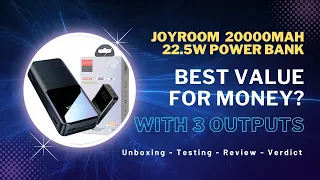 Best Value for Money 20000mAh Power Bank of 2023? Joyroom Powerbank Unboxing - Input Output Test