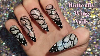 reflective glitter butterfly wing nails 🦋 | trying BORN PRETTY reflective glitter gels