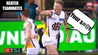 AFL “HEATED TEAMMATES” moments