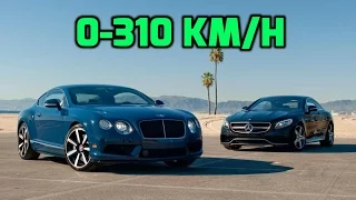 Bentley Continental GT V8 vs Mercedes S 63 AMG Coupé: Insane Sound & 0 310 KM/H Acceleration
