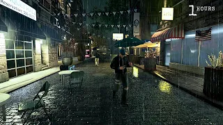 Walking in Heavy Thunderstorm at Night in NYC (Umbrella Binaural 3D Rain Sounds) 4K ASMR