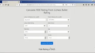 Lichess Bullet Rating to FIDE Rating