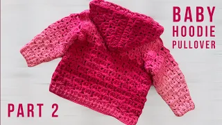 Crochet kids pullover with hoodie (3 to 4 years old) | Crochet cardigan | hoodie sweater Part 2