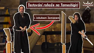 Zkouška seku TAMESHIGIRI - TATAMI OMOTE MAKIWARA - Jakub Zeman a Martina Slabá | chladnezbrane.eu