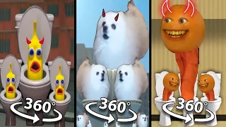 (NEW) Skibidi Banana Toilet vs Skibidi Dog Toilet 11 vs Annoying Orange Toilet | 360º VR