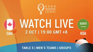 LIVE! | T5 | CAN vs KSA | MT Groups | 2022 World Team Championships Finals Chengdu