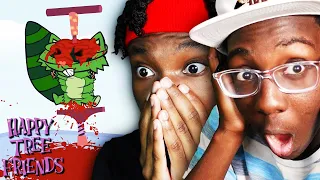 The Most GRUESOME Deaths In HAPPY TREE FRIENDS Reaction w/ Denzel