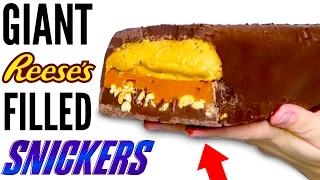 DIY GIANT REESE'S SNICKERS BAR | How To Make Huge Candy Bar!