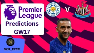 Premier League Predictions - Gameweek 17