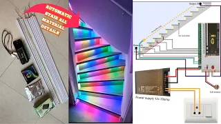 automatic stair light all material details and installation in Hindi