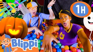 Blippi and Meekah's Halloween Indoor Playground Song | 1 Hour of Spooky Music