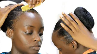 Not Less Than 10 Minutes Hair Bun For Short Natural Hair. This Method Is Different.