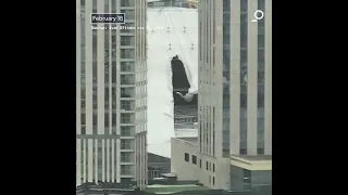 Strong Winds from Storm Eunice Tear Hole in Roof of London's O2 Arena