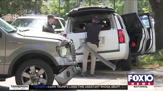 Mobile police officer involved in 2-car crash