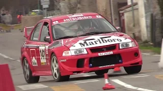 Mitsubishi Lancer EVO VI Gr.N rally - Slalom race, on board & antilag + turbo sound