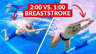 1:00 vs 2:00 Breaststroke Pace - Spot the Difference!
