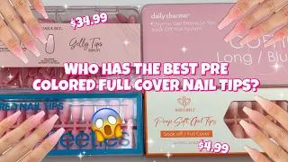 WHO HAS THE BEST PRE COLORED FULL COVER NAIL TIPS | RANKING NAIL TIPS FROM BEST TO WORST | GEL X