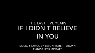If I Didn't Believe in You from The Last Five Years - Piano Accompaniment
