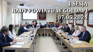 1 sesja rady powiatu w Gołdapi  - 07.05.2024