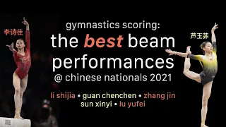 Scoring the best balance beam routines @ Chinese Nationals 2021 (D and E score!)