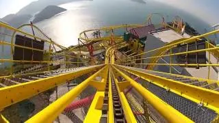 Hair Raiser Roller Coaster POV Ocean Park Hong Kong B&M Floorless On Ride 2 13 2014 4 32 17 PM