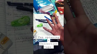 Pen spinning + correction tape best combination 😎✒️