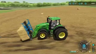 Stacking & selling small straw bales, second mowing grass around farm  Elmcreek  FS 22 #29 #viral #1