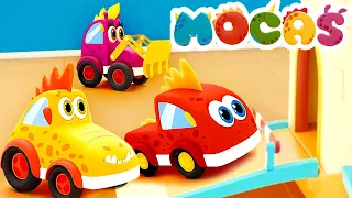 Sing with Mocas! The Clock song for kids. Learn time with monster cars. Funny songs & nursery rhymes