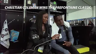 Christian Coleman on his 9.95 100m win at the Prefontaine Classic
