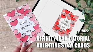 Affinity iPad Tutorial How to design easiest Valentine's day card for print at home | Quick & simple