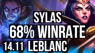 SYLAS vs LEBLANC (MID) | 68% winrate, Legendary | NA Challenger | 14.11