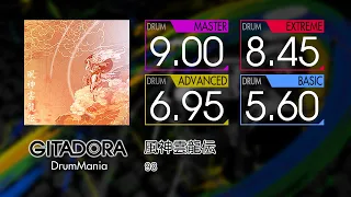 【GITADORA】 風神雲龍伝 (MASTER ~ BASIC) Drum