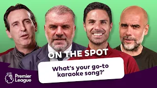 'SKIP THAT ONE...I'M A TERRIBLE SINGER! 🤣' On the Spot ft. Arteta, Guardiola, Postecoglou, Emery