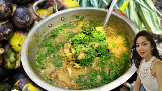 សម្លកកូរត្នោត , Palm Fruit soup Recipes, Hot Pot Soup For Dinner ,