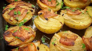 Oven Roasted Potatoes With Crispy Bacon and Onion, / Картофель в Духовке вкуснее Не бывает.