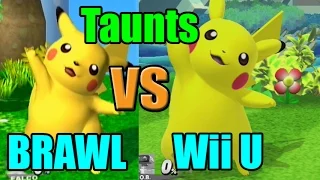 Taunt Comparisons in Super Smash Bros Wii U and Brawl (Graphic, Voice, Taunt Changes)