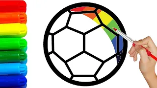 How to draw football for kids step by step | 子供たちのためにサッカーを一歩ずつ描く方法 | 아이들을위한 축구를 단계별로 그리는 방법